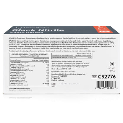 CareStock™ Nitrile Exam Glove, Large, Black