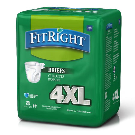 Medline BARIBRIEF FitRight Bariatric Incontinence Brief, 4X-Large, Beige, Heavy Absorbency