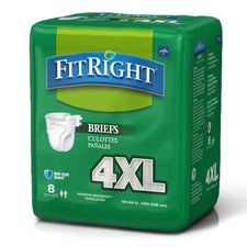 Incontinence Brief FitRight® Bariatric Adult 4X-Large Unisex Disposable Heavy Absorbency