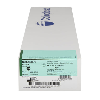 Self-Cath® Urethral Catheter, 14 Fr., Male, Coude Olive