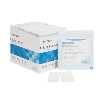 McKesson IV/Drain Split Dressing, 2 x 2 Inch, 6-Ply