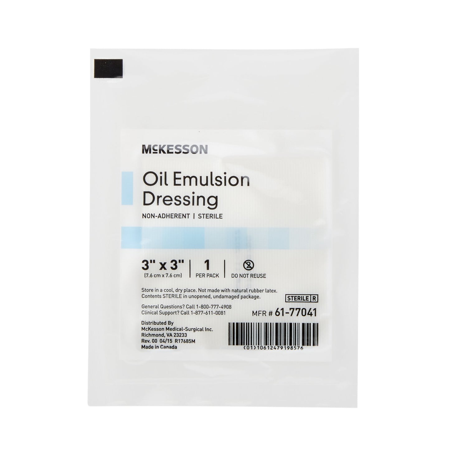 McKesson Oil Emulsion Impregnated Dressing, 3 x 3 Inch
