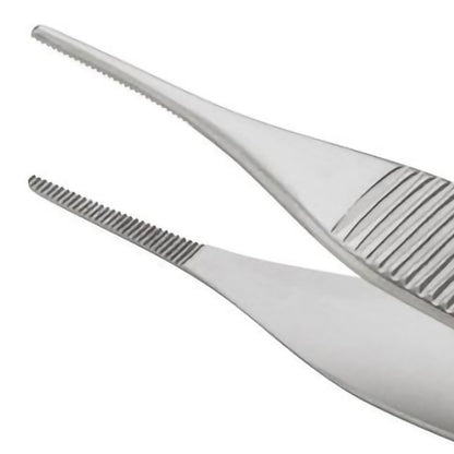 Dressing Forceps Centurion® Adson 4-3/4 Inch Length Floor / Office Grade Stainless Steel Sterile NonLocking Thumb Handle Straight Serrated Tips
