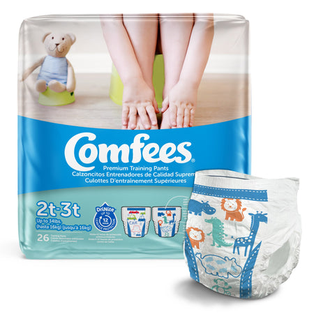 Attends 41544 Male Toddler Training Pants Comfees Pull On with Tear Away Seams Size 2T to