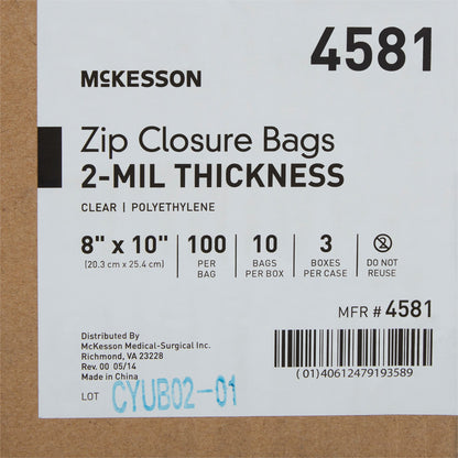 McKesson Zip Closure Bag, 8 X 10 Inches