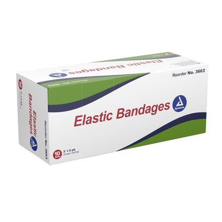 Dynarex 3663 Clip Detached Closure Elastic Bandage, 3 Inch x 4-1/2 Yard