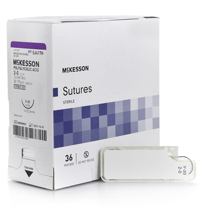 McKesson 1034528 Suture with V-20 Needle, Taper Point Braided