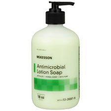 McKesson Antimicrobial Lotion Soap, Herbal Scent, 18-ounce Pump Bottle