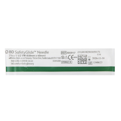 SafetyGlide™ Hypodermic Needle, 21 Gauge, 1-1/2 Inch