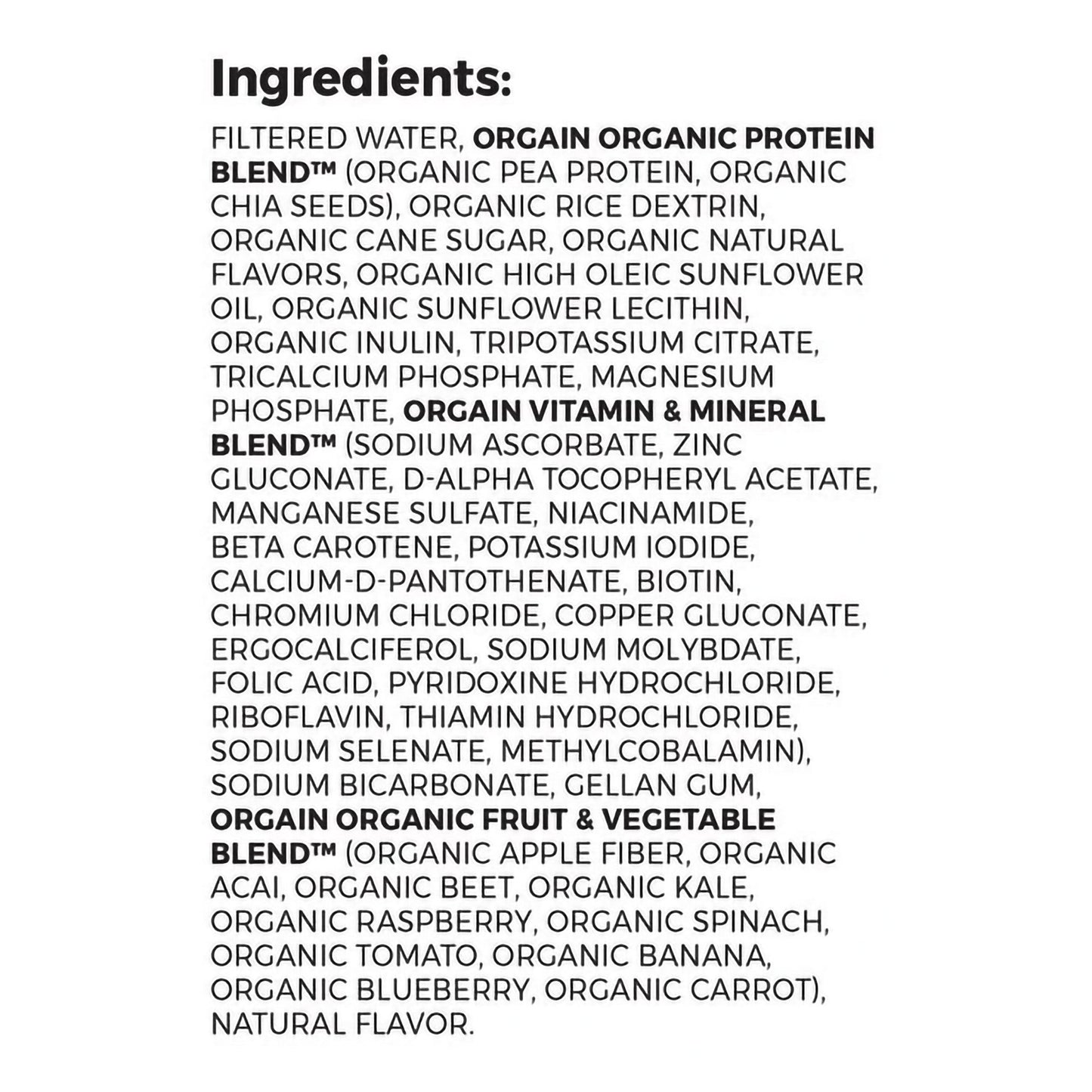 Orgain® Organic Nutrition™ Vegan Vanilla Nutritional Shake, 11-ounce carton