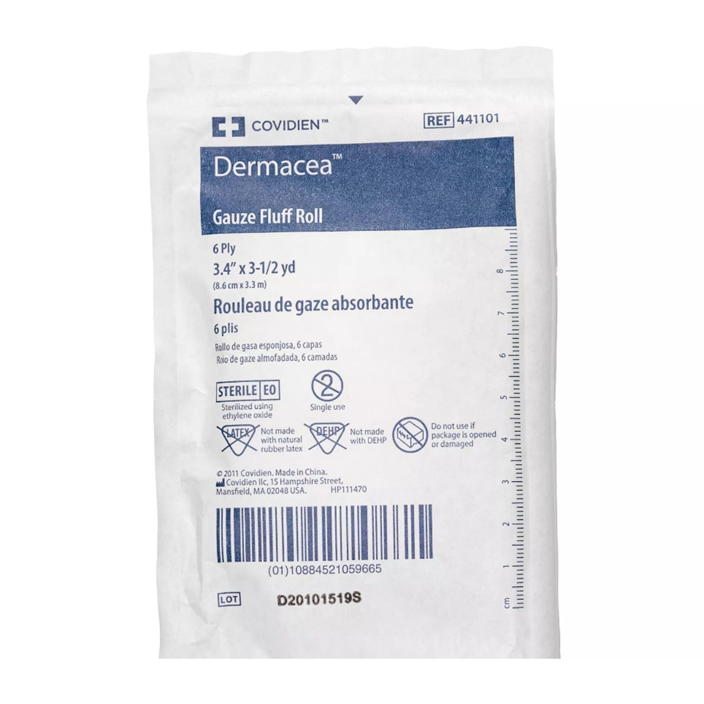 Dermacea™ Sterile Fluff Bandage Roll, 3-2/5 Inch x 3-1/2 Yard, 6-Ply