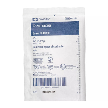 Dermacea™ Sterile Fluff Bandage Roll, 3-2/5 Inch x 3-1/2 Yard, 6-Ply