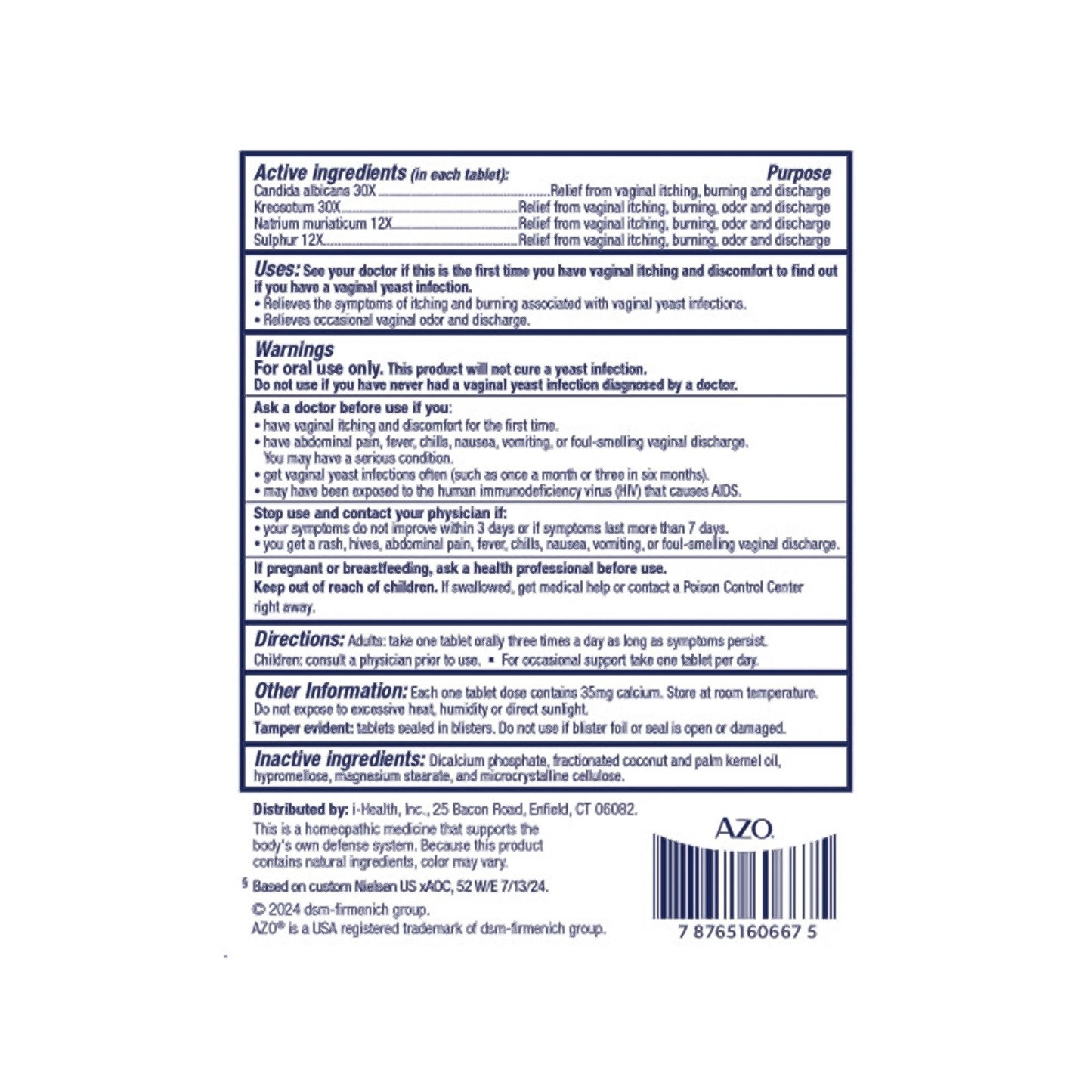 AZO® Yeast Plus Dual Relief for Yeast Infection Itching and Burning