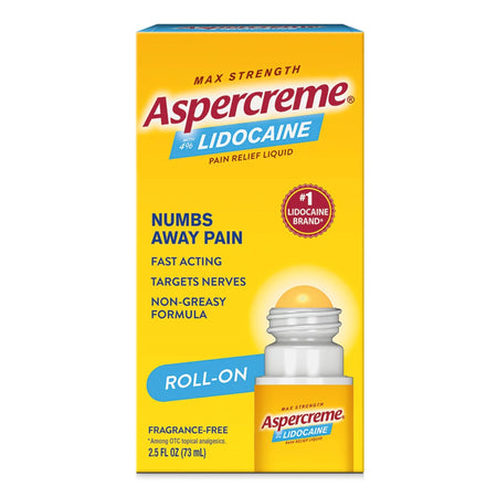 Sanofi 4116705810 Aspercreme with 4% Lidocaine Pain Relief Liquid, Fragrance-Free