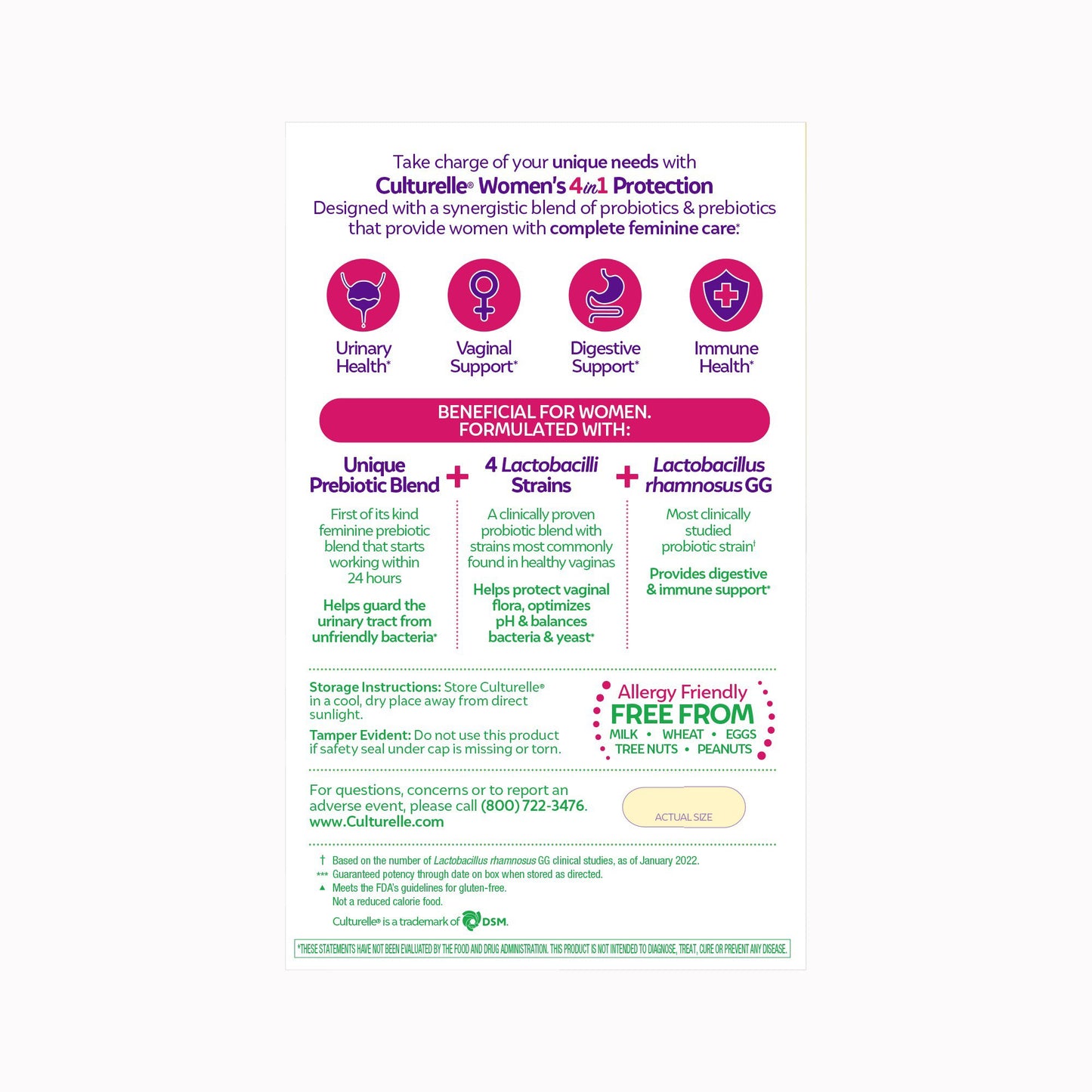 Culturelle® Women's Four-in-One Protection Probiotic Vegetarian Capsules