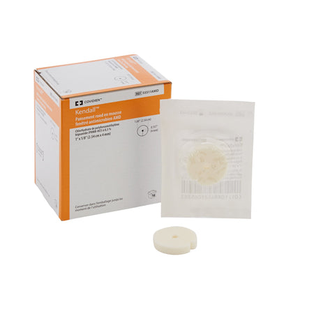 Kendall™ AMD Nonadhesive Without Border Antimicrobial Foam Dressing, 1-Inch Fenestrated Round