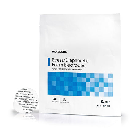 McKesson 87-53 ECG Stress Electrode Snap Connector Conductive Adhesive Gel Foam Backing Adult Non-Radiolucent