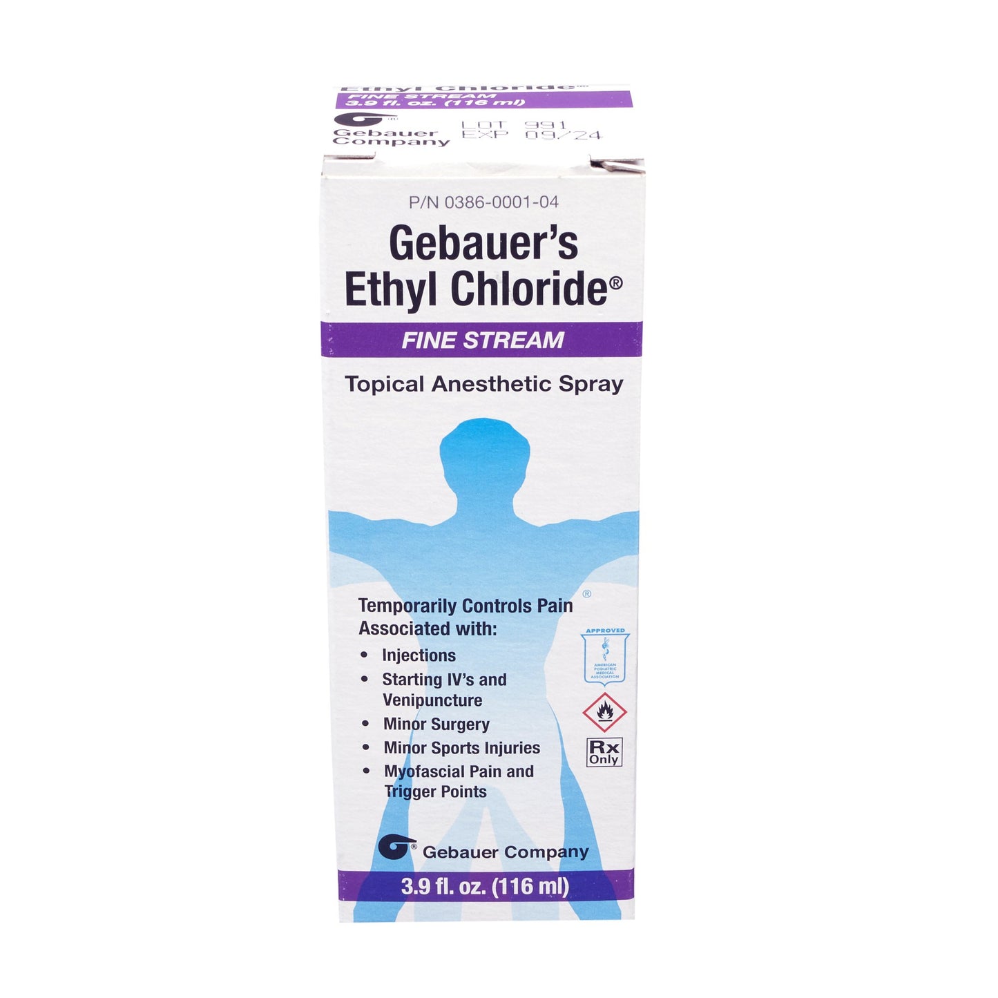 Gebauer's Ethyl Chloride® Ethyl Chloride 100% Fine Stream 116 mL