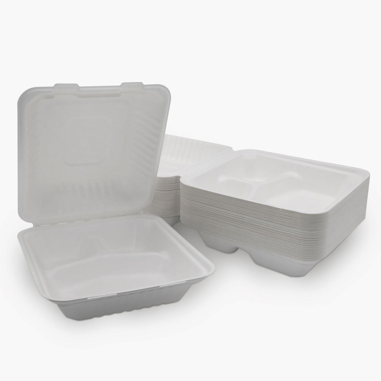 Food Container Medd Max LLC 8 X 8 Inch Clamshell Molded Fiber