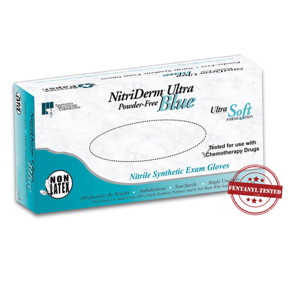 NitriDerm® Ultra Blue Exam Glove, Large, Light Blue