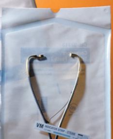 Sterilization Pouch Cardinal Health™ Ethylene Oxide (EO) Gas / Steam 4 X 11 Inch White / Blue Self Seal Paper / Film