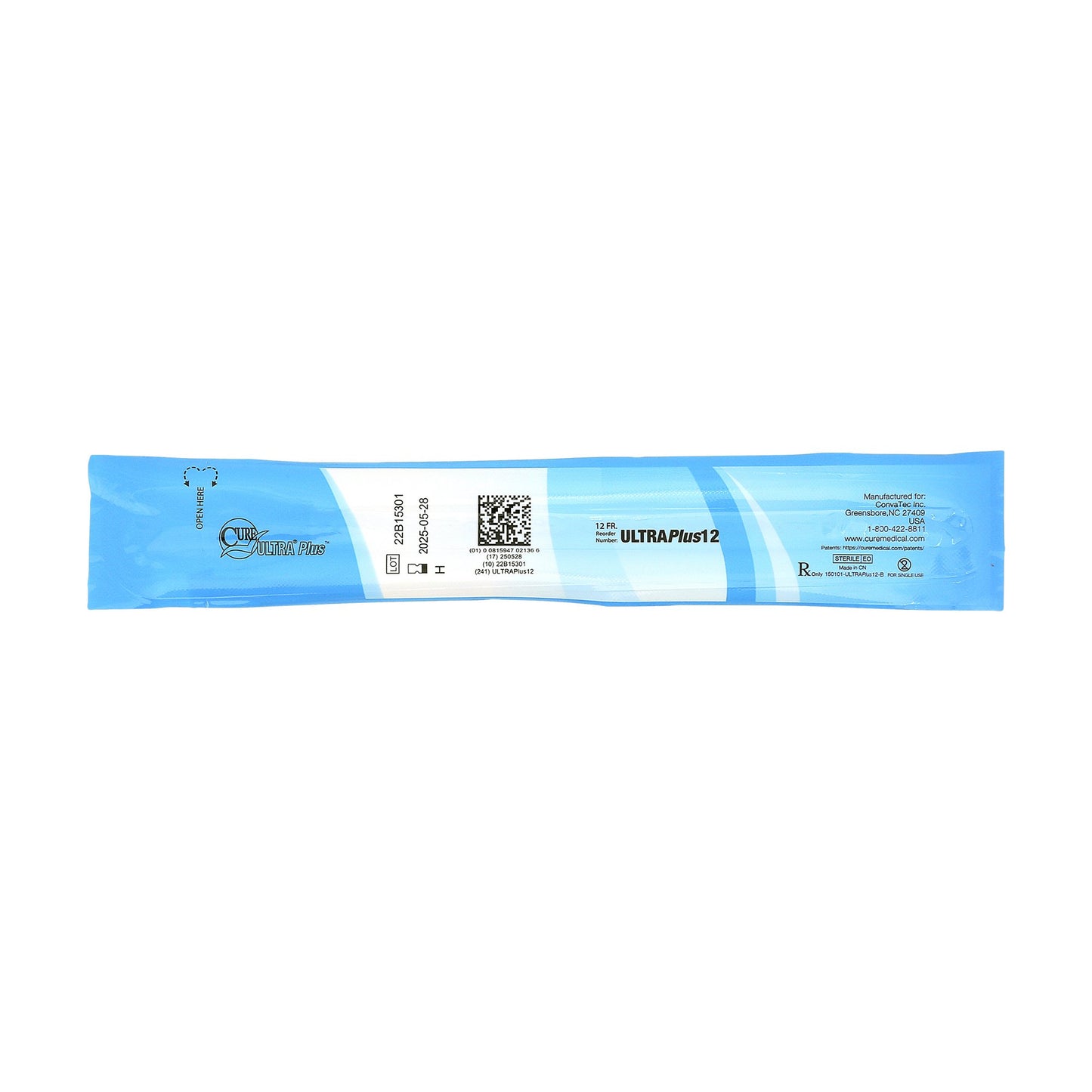 Urethral Catheter Cure Ultra® Plus™ Straight Tip Lubricated PVC 12 Fr. 8 Inch