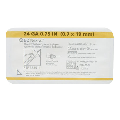 Nexiva™ Closed IV Catheter, 24 Gauge