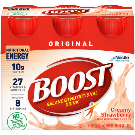 Nestle Healthcare Nutrition 41679676363 Boost Original Strawberry Balanced Nutritional Drink, 8-ounce bottle