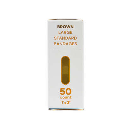 Tru-Colour Skin Tone Shade Fabric Bandage Adhesive Strips – Brown, 1 x 3 Inch
