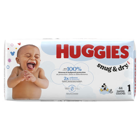 Kimberly-Clark 56424 Unisex Baby Diaper Huggies Snug & Dry Size 1 Disposable Heavy