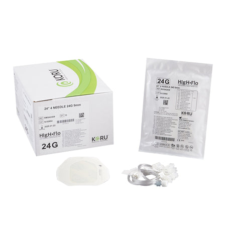 Sub-Q Infusion Set HIgH-Flo™4 24 Gauge X 4 9 mm 24 Inch Tubing Without Port
