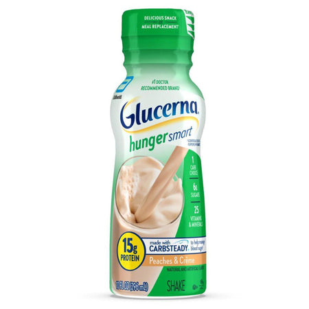 Abbott Nutrition 68606 Oral Supplement Glucerna Hunger Smart Shake Peaches and Crème Flavor Liquid 10 oz.