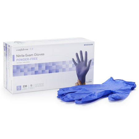 McKesson 14-6N38 Confiderm 3.0 Nitrile Exam Glove, Extra Large, Blue