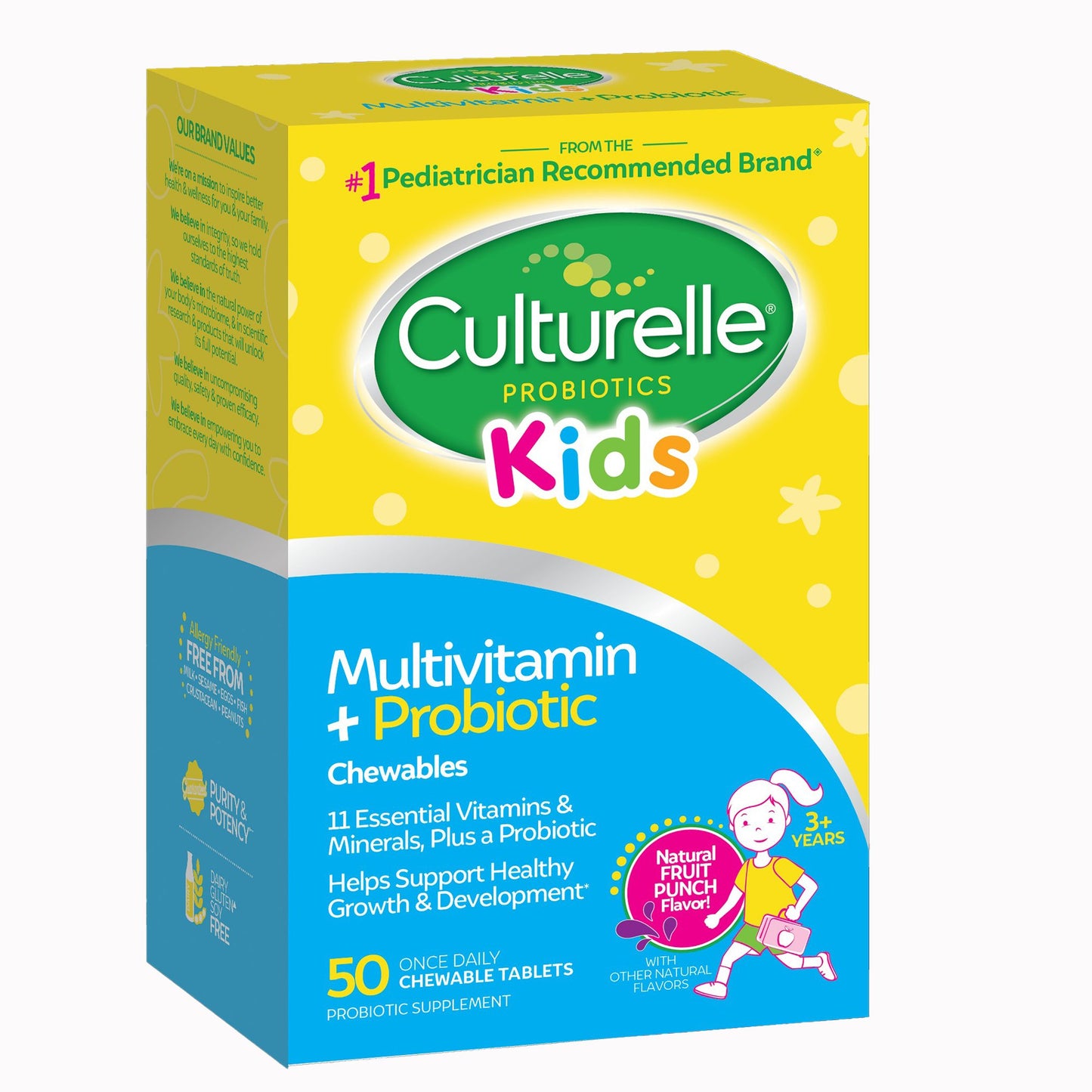 Culturelle® Kids Multivitamin + Probiotic Chewable Tablets Natural Fruit Punch