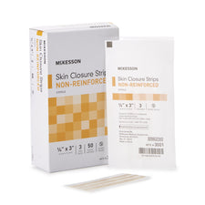 McKesson Non-Reinforced Skin Closure Strip, 1/4 x 3 Inch