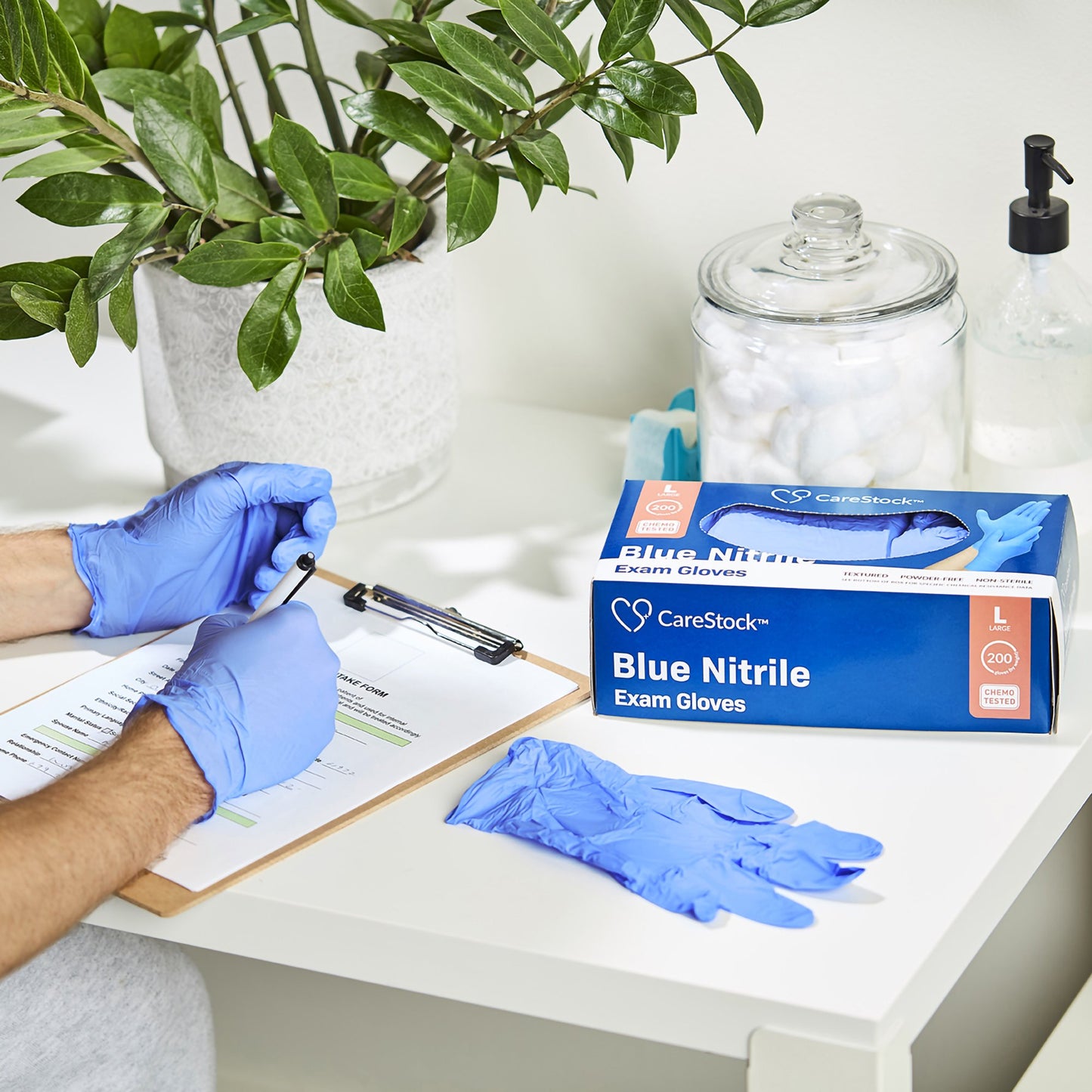 CareStock™ Nitrile Exam Glove, Large, Blue