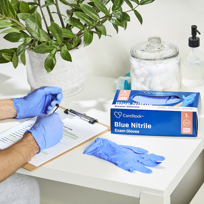 CareStock™ Nitrile Exam Glove, Large, Blue