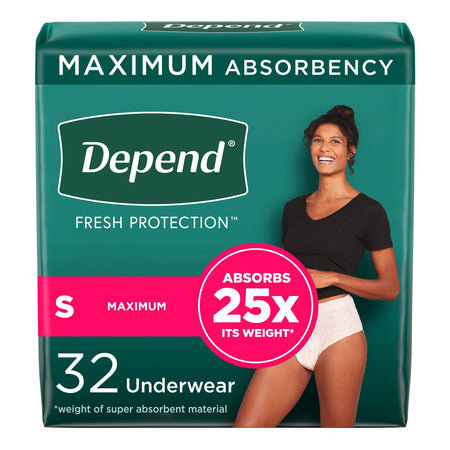 Kimberly-Clark 53741 Depend Fresh Protection Womens Maximum Absorbency Underwear, Small