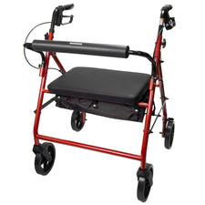 McKesson Bariatric Red Folding Steel Four-Wheel Rollator