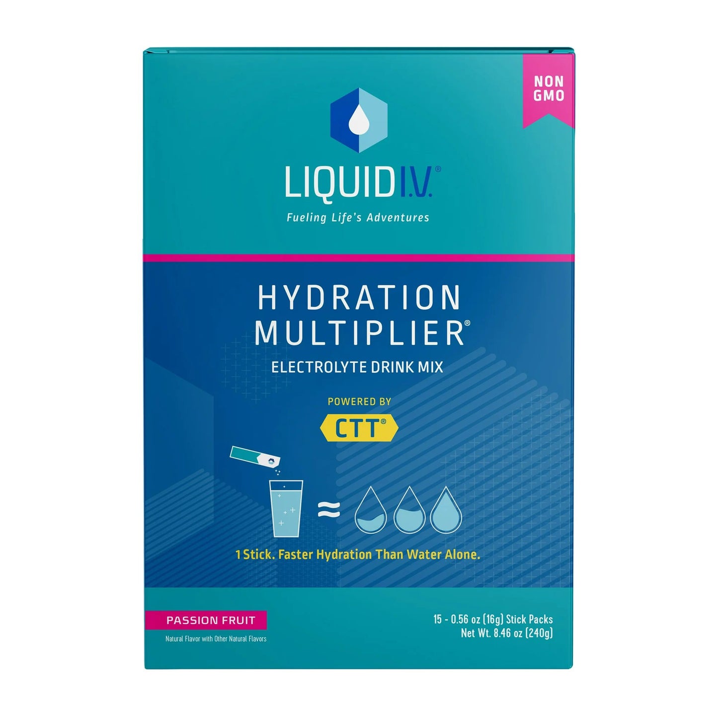 Oral Electrolyte Solution Liquid I.V.® Hydration Multiplier® Passion Fruit Flavor 0.56 oz.