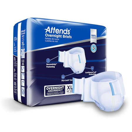 Attends DDEW40 Briefs with Overnight Protection, X-Large