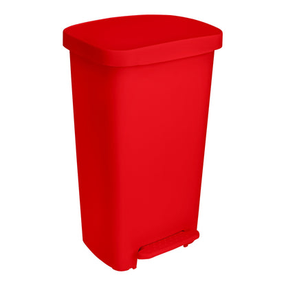 Trash Can McKesson 52 Quart / 13 gal. Red Plastic Rectangular
