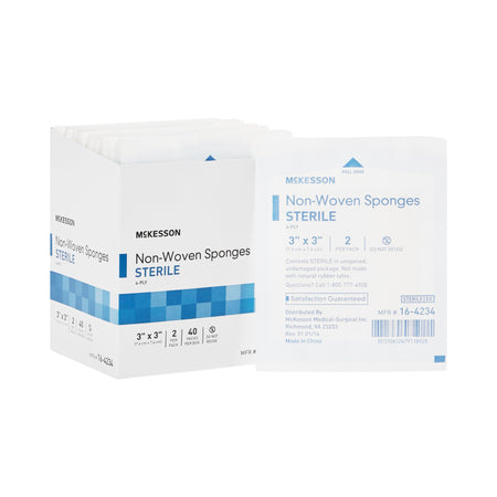 McKesson 16-4234 Sterile Nonwoven Sponge, 3 x 3 Inch, 4-Ply