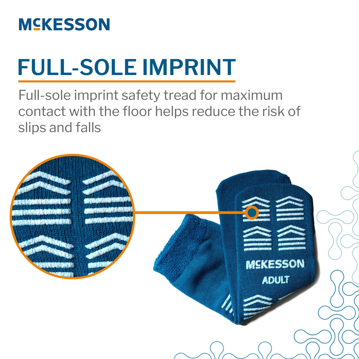 Slipper Socks McKesson Unisex Adult Large Double Tread Single Patient Use Teal