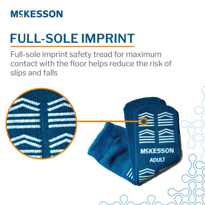 Slipper Socks McKesson Unisex Adult Large Double Tread Single Patient Use Teal