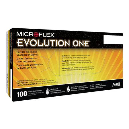 Microflex EV-2050-M Evolution One Latex Exam Glove, Medium, White
