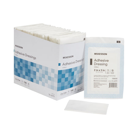 McKesson 16-4272 White Adhesive Dressing, 2 x 3 Inch