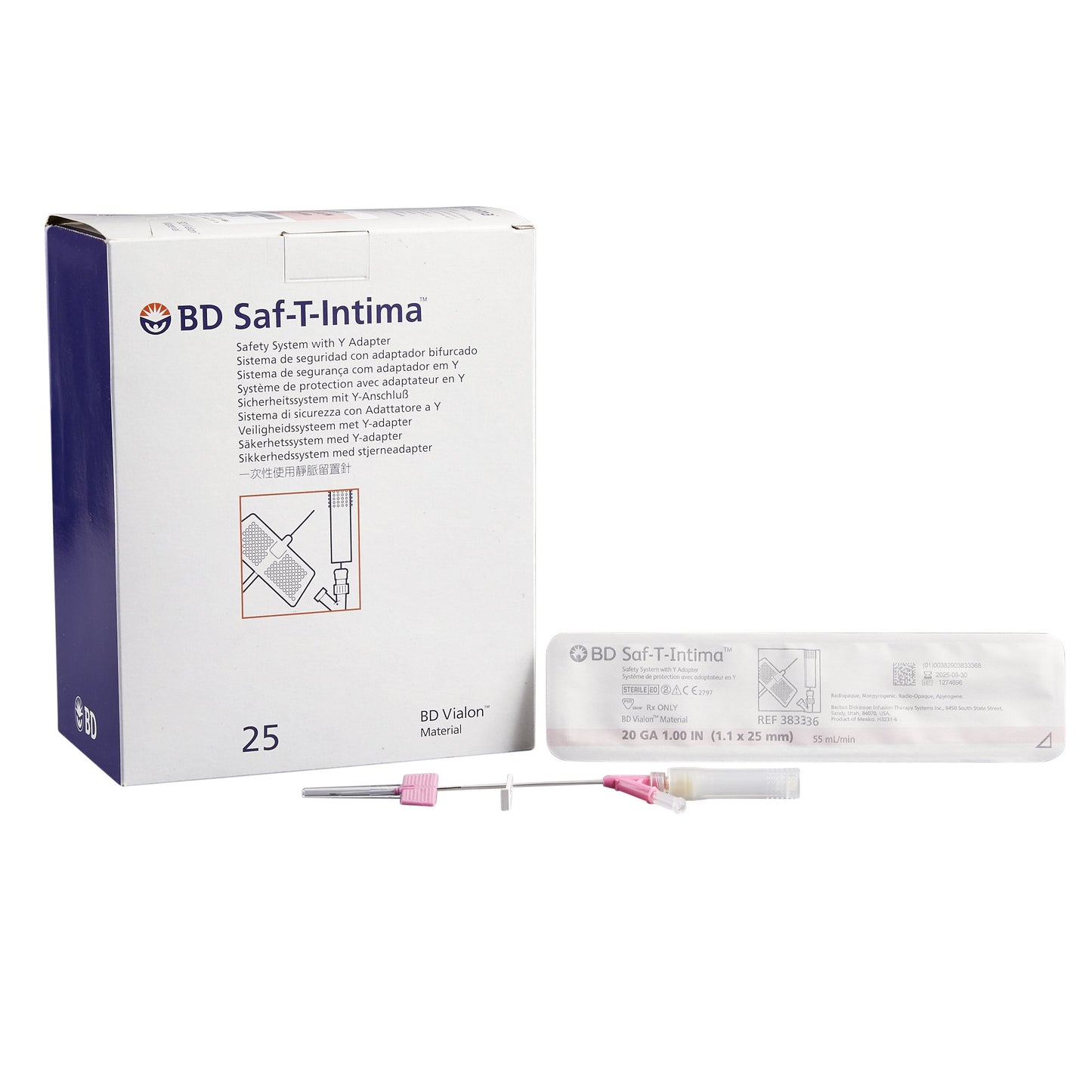 Saf-T-Intima™ Closed IV Catheter System, Y Port, 22 Guage