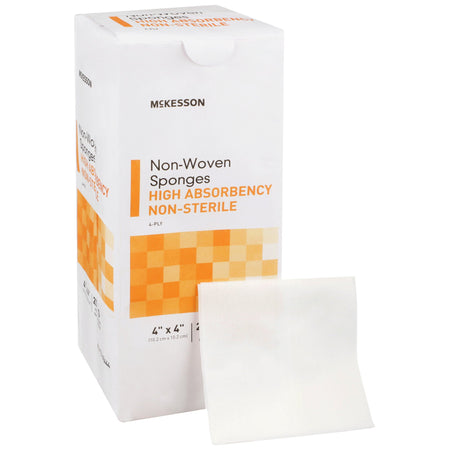 McKesson 16-40444 Nonwoven Sponge, 4 x 4 Inch, 4-Ply