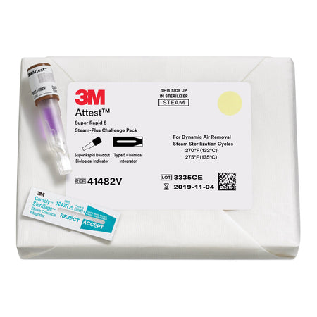 3M 41482VF Attest Super Rapid 5 Steam-Plus Sterilization BI Challenge Pack